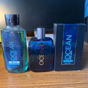 Bath&BodyWorks BNIB Ocean Cologne & Factory sealed 2in1 Hair+Body Wash Set
